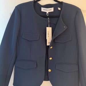 Veronica Beard Women's Blue Blazer with Gold Buttons